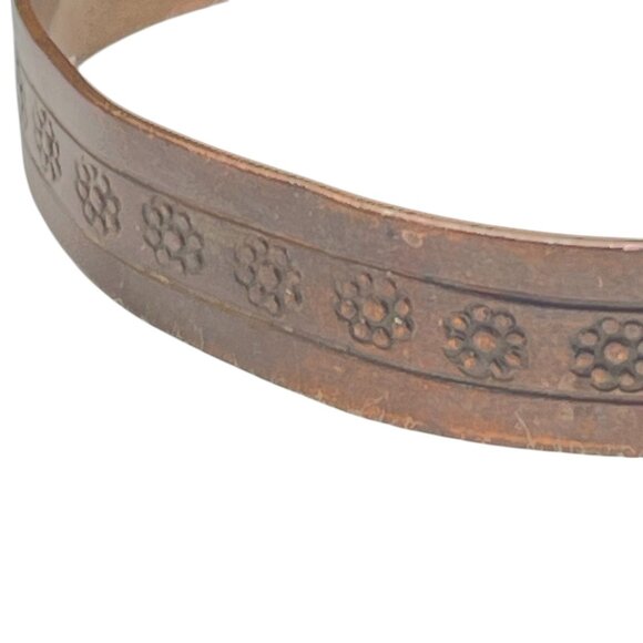 Vintage Copper Cuff Bracelet With Floral Engraving Design For Women - Picture 7 of 9